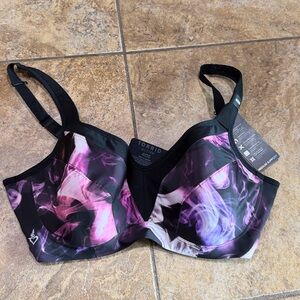 Torrid Black and Pink Swirl Sports bra - Medium Support